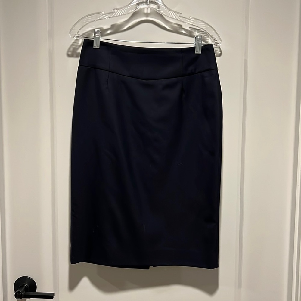 J.Crew Telegraph Pencil Skirt in Super 120s Navy Wool